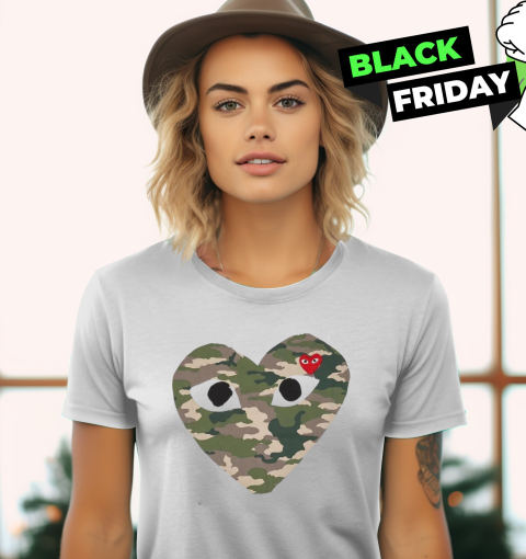 Cdg Play Camo Big Heart Women039S T Shirt