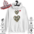 Cdg Play Camo Double Heart Hoodie
