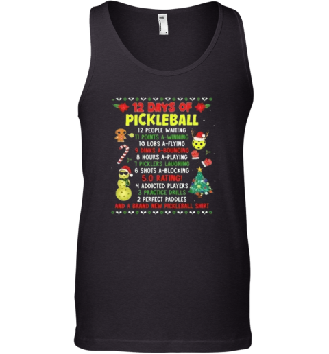 Christmas 12 Days Of Pickleball Tank Top