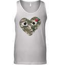 Cdg Play Camo Big Heart Tank Top
