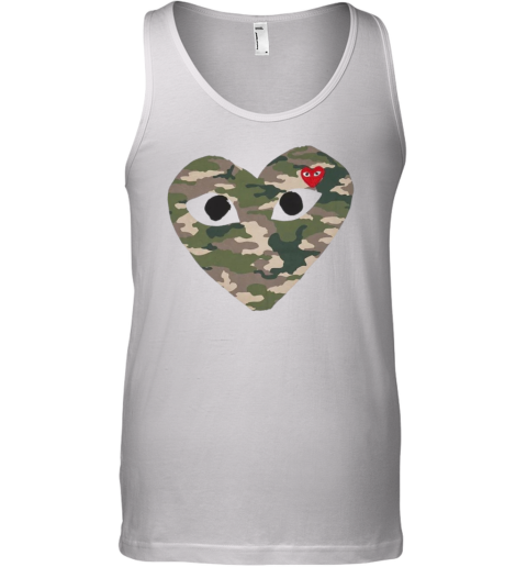 Cdg Play Camo Big Heart Tank Top