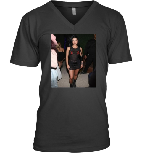 Charli D039Amelio Black Mesh V Neck T Shirt