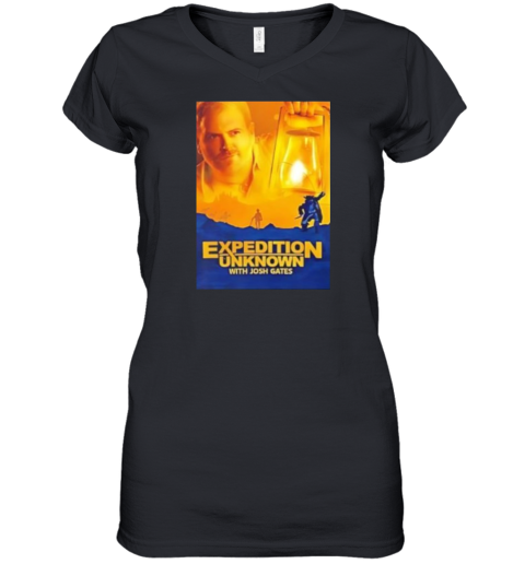 Expedition Unknown With Josh Gates Women039S V Neck T Shirt