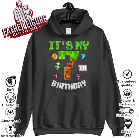 It039S My 7Th Birthday Video Game Pixel Hoodie