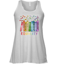 Equality Peace Love Kindness Shirt Book Flower Shirt Social Justice Racerback Tank