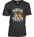 Best Buckin039 Dad Ever Tee Deer Hunting Bucking Father V Neck T Shirt