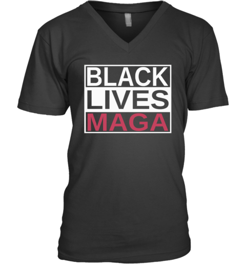 Black Lives Maga V Neck T Shirt