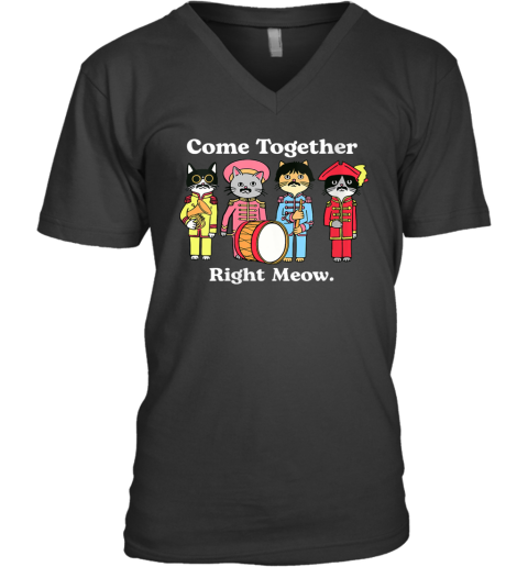 Cat Funny Noble Cat Come Together Right Meow V Neck T Shirt