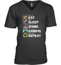 Eat Sleep Anime Gaming Repeat Kawaii Otaku Anime Manga V Neck T Shirt
