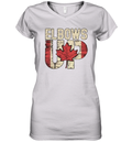Canadian Hockey Culture Proud Canadian Elbows Up Women039S V Neck T Shirt