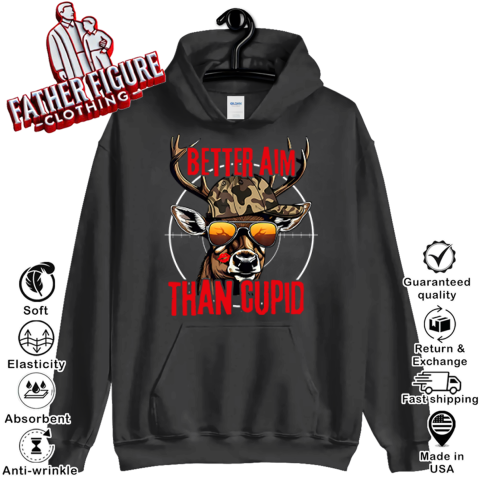Better Aim Than Cupid Hunting Valentine039S Day Hoodie