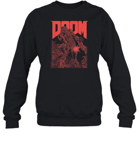 Doom Red Sketched Cover Art Retro Video Game Sweatshirt