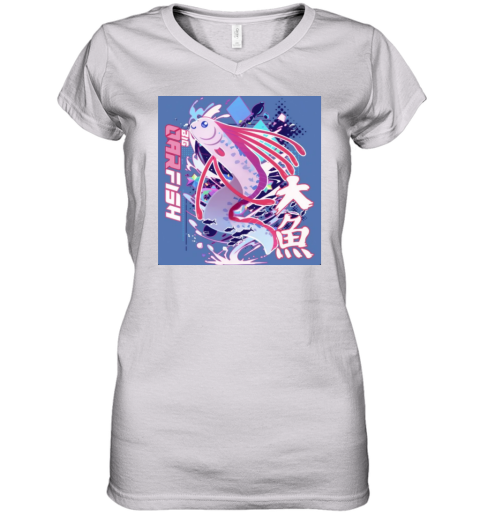 Big Car Fish Neon 2024 Women039S V Neck T Shirt