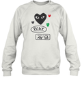 Cdg Play Logo With Black Heart Sweatshirt