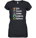 Eat Sleep Anime Gaming Repeat Kawaii Otaku Anime Manga Women039S V Neck T Shirt