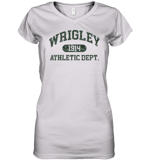 Chicago Cubs Wrigley 1914 Athletic Dept Women039S V Neck T Shirt