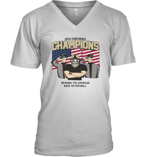 Army Black Knights 2024 Conference Champions V Neck T Shirt