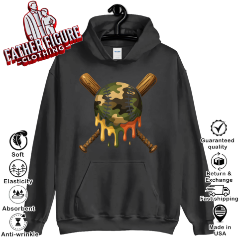 Baseball Drip Camo Baseball Bats Hoodie