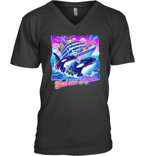 Eat The Rich Whale V Neck T Shirt