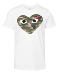 Cdg Play Camo Big Heart Premium Youth T Shirt