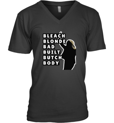 Bleach Blonde Bad Built Butch Body Jasmine Crockett V Neck T Shirt