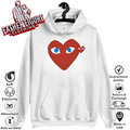 Cdg Play Red Heart Blue Eyed Hoodie
