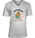 Chicago Hot Dog Mascot Take Me Out To The Ballgame V Neck T Shirt