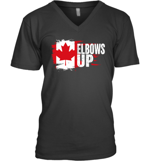 Elbows Up Canada Strong V Neck T Shirt