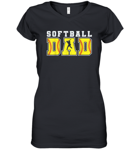 Dad Life Softball Baseball Grandpa Father039S Day Women039S V Neck T Shirt