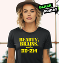 Beauty Brains And A Dd 214 Women039S T Shirt