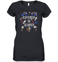 Covered In Seamen Women039S V Neck T Shirt