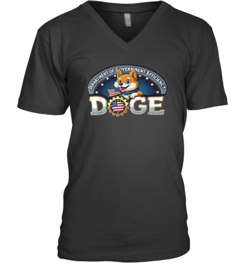 Doge Crypto Meme Department Of Government Efficiency V Neck T Shirt