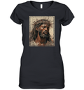 Black Jesus Women039S V Neck T Shirt