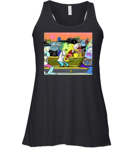 Angry Spongebob Racerback Tank
