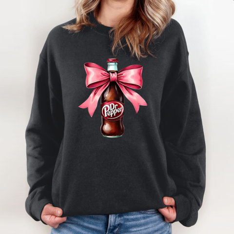 Dr Pepper Pink Bow Coquette Sweatshirt