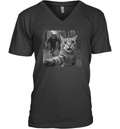 Cat Selfie Werewolf Chase Scary Monster V Neck T Shirt