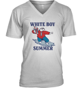 Bear White Boy Summer V Neck T Shirt