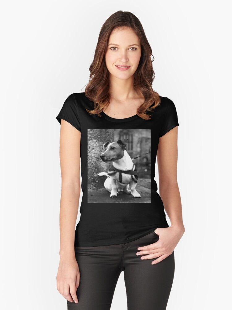 Jack Russell in the churchyard black and white Fitted Scoop T Shirt T Shirt Viral US Style Top Rated