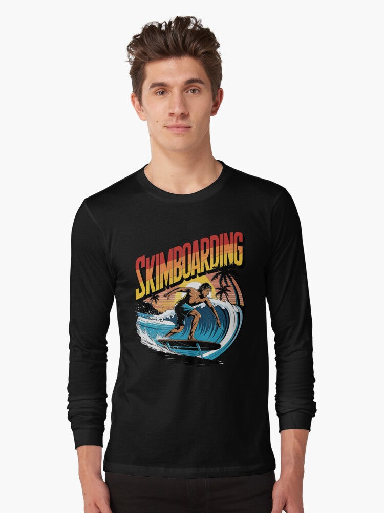 Skimboarding - Surfing USA - ocean surfing - Extreme surfing - Skimming Long Sleeve T-Shirt | Graphic T-Shirt for Unisex