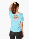 Kawaii Raccoon Eats Ramen – Cute Japanese Food Art Relaxed Fit T-Shirt