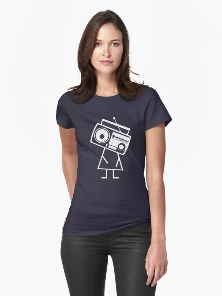 Radio-face White Fitted T-shirt | Trendy Graphic Tee | Casual Unisex T-shirt