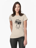 Radio-face Black Fitted T-shirt | Trendy Graphic Tee | Casual Unisex T-shirt