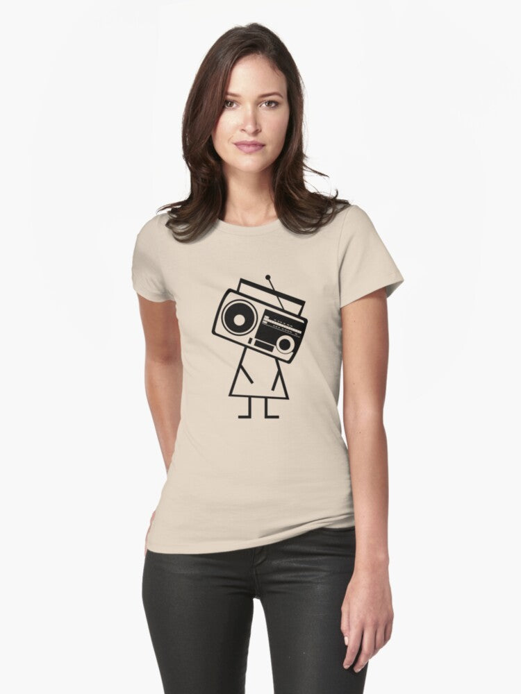 Radio-face Black Fitted T-shirt | Trendy Graphic Tee | Casual Unisex T-shirt
