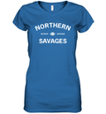 Dan Campbell Northern Savages Detroit Defense Women039S V Neck T Shirt