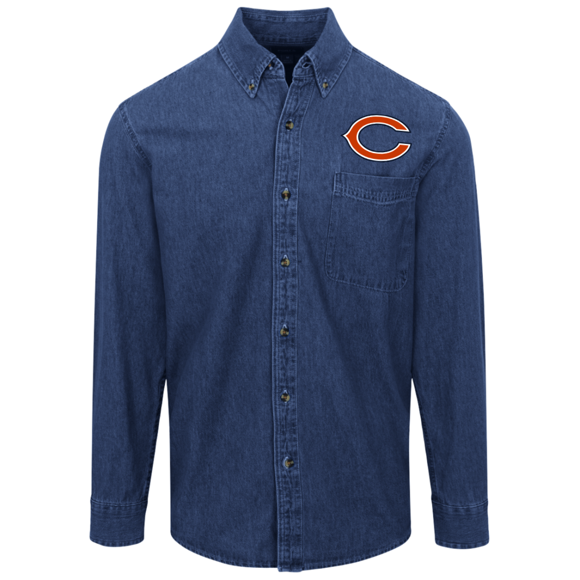 Chicago Bears Logo Denim Shirt For Men And Women