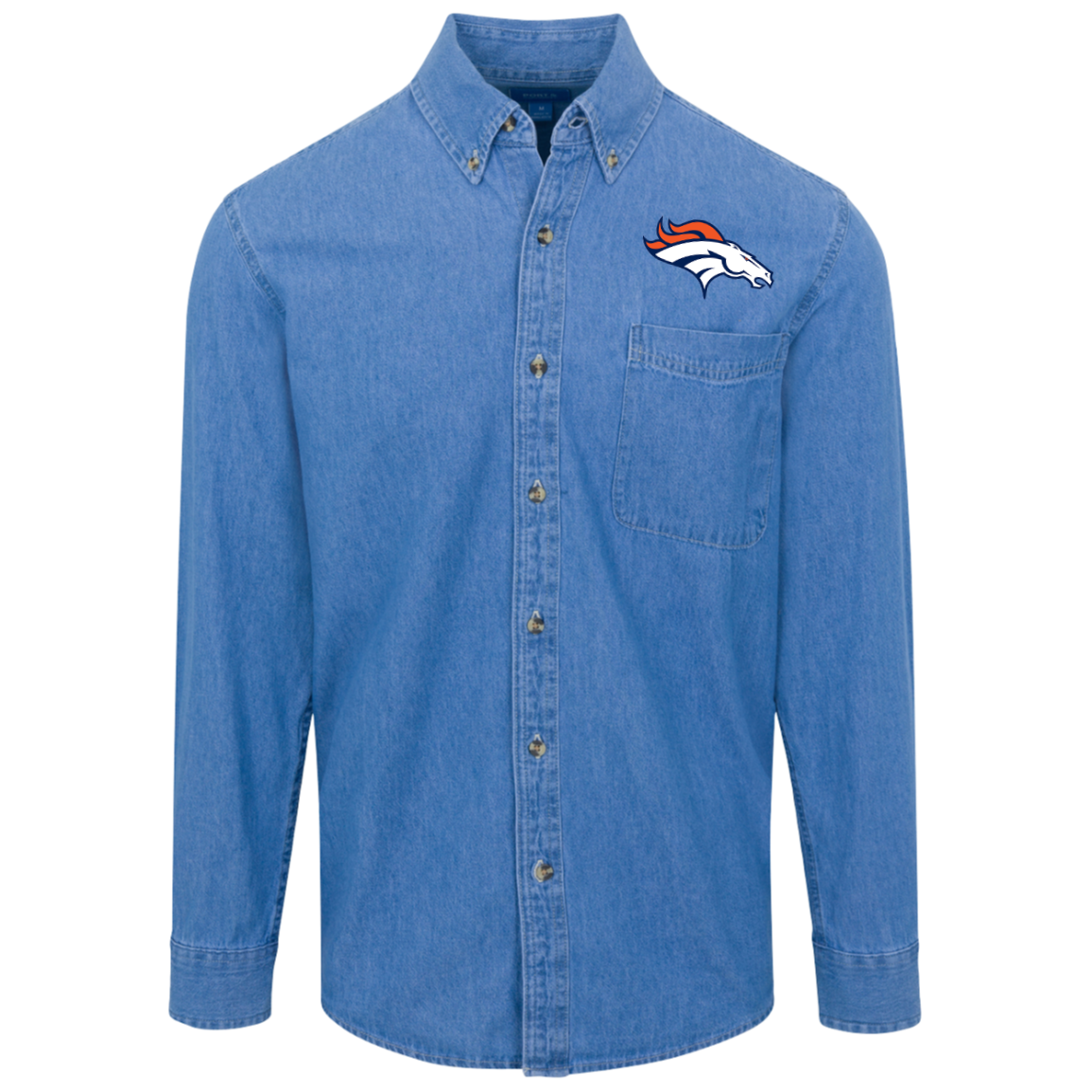 Denver Broncos Logo Denim Shirt For Men And Women