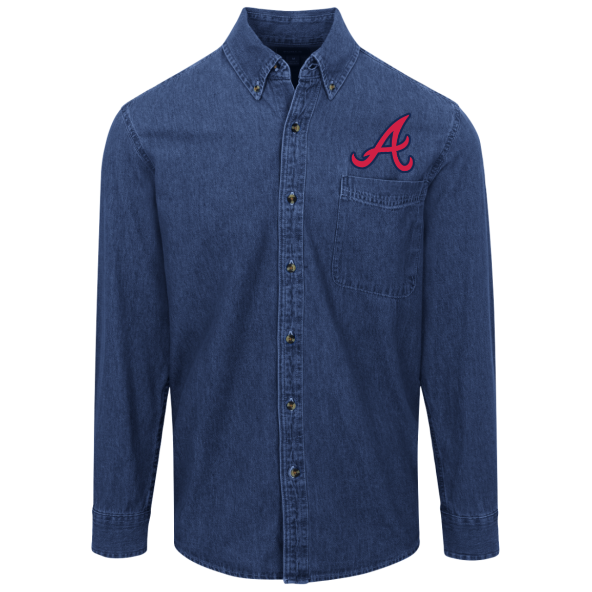 Atlanta Braves Logo Denim Shirt For Men And Women