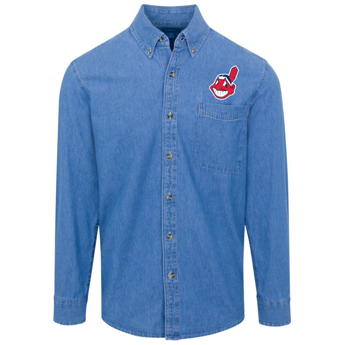 Cleveland Indians Logo Denim Shirt For Men And Women
