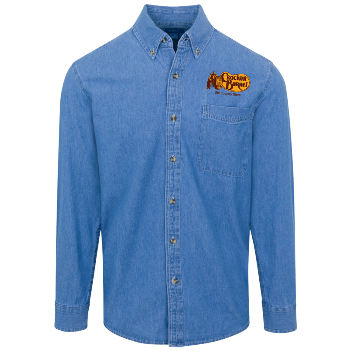 Cracker Barrel Logo Denim Shirt For Men And Women
