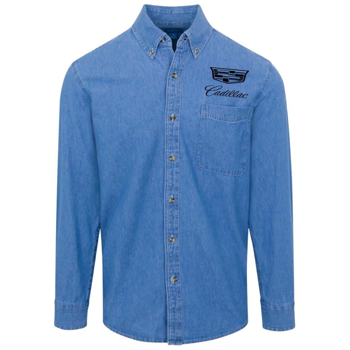 Cadillac Logo Button Denim Shirt For Men And Women